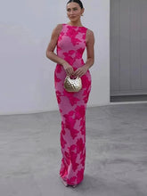 Elegant Floral Print Puff Sleeve Maxi Dress