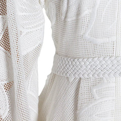 Elegant Lantern Long Sleeve High Waist White Mini Dresses