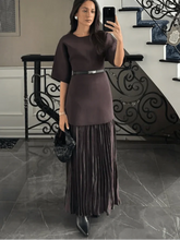 Elegant O Neck Short Sleeve Maxi Dress