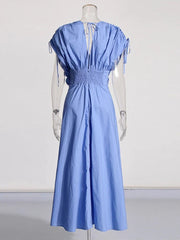 Elegant Patchwork V-Neck Fashion Dress