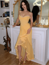 Elegant Ruffles Hem Maxi Dress