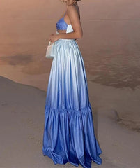 Elegant Ruffles Hollow Out Sling Dress