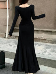 Elegant Square Neck Mermaid Dress