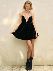 Elegant Velvet High Waist Mini Dress