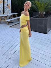 Elegant Yellow Holiday Beach Dress