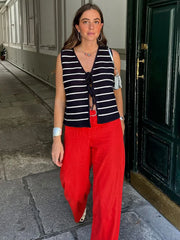 Pydshop Casual Lace Up Vest Top For Women V Neck Sleeveless Knitted Top Slim Fit Cut Out Autumn New Fashion Female Cardigan Vest