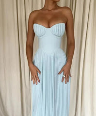 Fashion Strapless A-line Maxi Dress