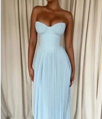 Fashion Strapless A-line Maxi Dress