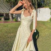 Floral Backless Slit Dress