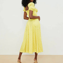 Floral Slim-Fit High Split Dress