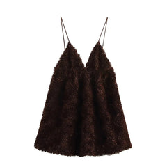 Fluffy Mesh Suspender Dress