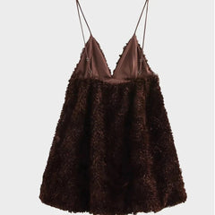 Fluffy Mesh Suspender Dress