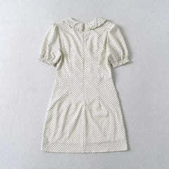 French Style Puff Sleeve Mini Dress