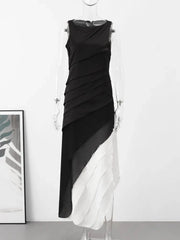 Gradient Mesh Patchwork Black Party Evening Dresses