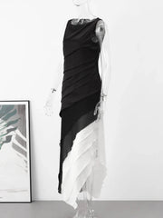 Gradient Mesh Patchwork Black Party Evening Dresses