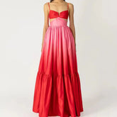 Gradient Spaghetti Strap Long Dress