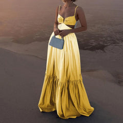 Gradient Spaghetti Strap Long Dress