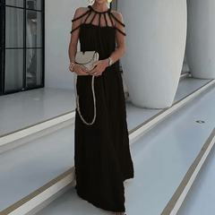 Hollow Out Party Club Off the Shoulder Maxi Dress