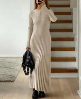Knitted Long Sleeve Bandage Knitwear Dress