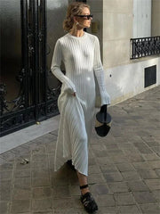 Knitted Long Sleeve Bandage Knitwear Dress