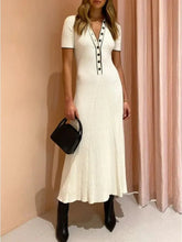 Knitted Rib Slim High Waist Casual Long Dress