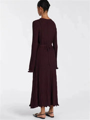 Knitwear Fashion Lace-Up Maxi Dress