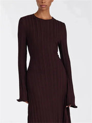 Knitwear Fashion Lace-Up Maxi Dress