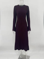 Knitwear Fashion Lace-Up Maxi Dress