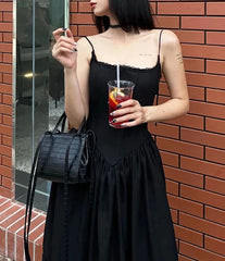 Lolita Gothic Lace Black Strap Dress