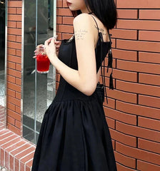 Lolita Gothic Lace Black Strap Dress