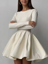 Long Sleeve Mini Pleated Knitted Dress