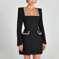 Long Sleeve Tweed Dress