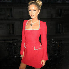 Long Sleeve Tweed Dress