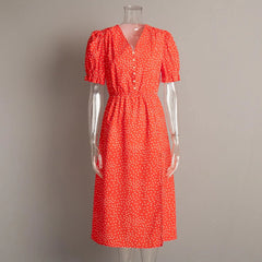 Loose Chic Polka Dot V-Neck Dress