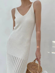 Minimalist V-Neck Long Dress