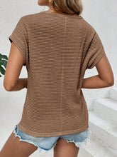 Mesh Hollow-out Texture Short-Sleeve Top