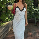 Polka Dot Sleeveless Long Dress