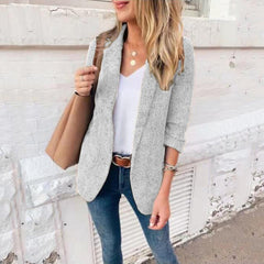 2022 Spring Elegant Turn-down Collar Jacket Women Fashion Solid Slim Office Women Tops Autumn Long Sleeve Outwear Cardigan Mujer