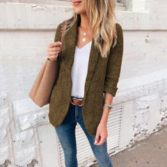 2022 Spring Elegant Turn-down Collar Jacket Women Fashion Solid Slim Office Women Tops Autumn Long Sleeve Outwear Cardigan Mujer