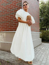 Puff Sleeve O-Neck Loose Dress