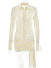 Ruched Bandage Shirt Dress