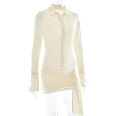 Ruched Bandage Shirt Dress