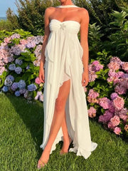 Ruffle Off-Shoulder Midi Dresses