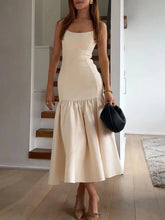 Ruffled Slim High Waist Pleated Dress