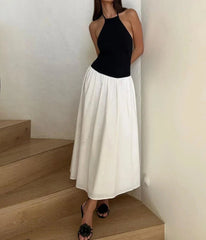 Sexy Halter Sleeveless Ankle Length Dress