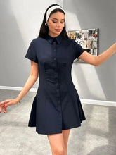 Shirt Style Mini Short Sleeved Casual Dress