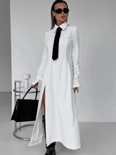 Side Slit White Elegant Long Dress