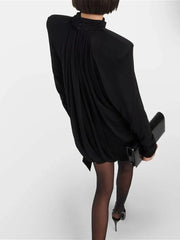 Silhouette Ribbon Black Dress