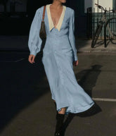 Single Breasted Mid-Calf Dress