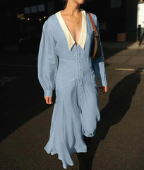 Single Breasted Mid-Calf Dress